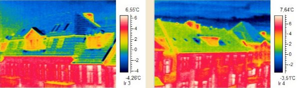 Thermografiebilder von Altbaufassaden 